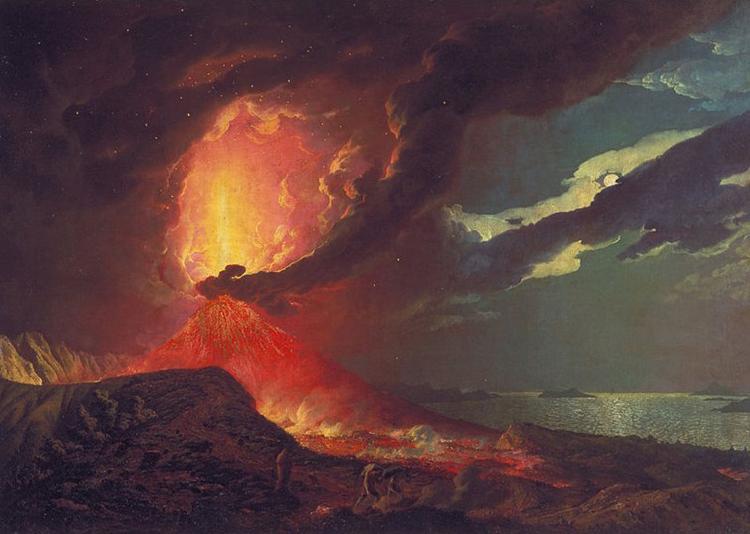 Joseph wright of derby Vesuvius in Eruption, with a View over the Islands in the Bay of Naples China oil painting art